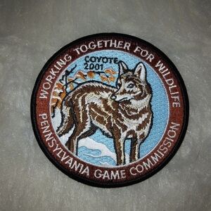 VINTAGE EMBROIDERED PATCH Pennsylvania Game Commission 2001 Coyote